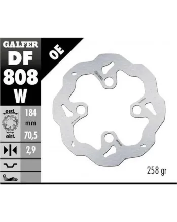 Преден спирачен диск Galfer WAVE FIXED 184x2,9mm DF808W
