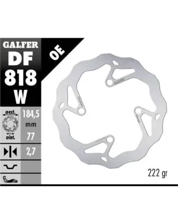 Преден спирачен диск Galfer WAVE FIXED 185x2,7mm DF818W