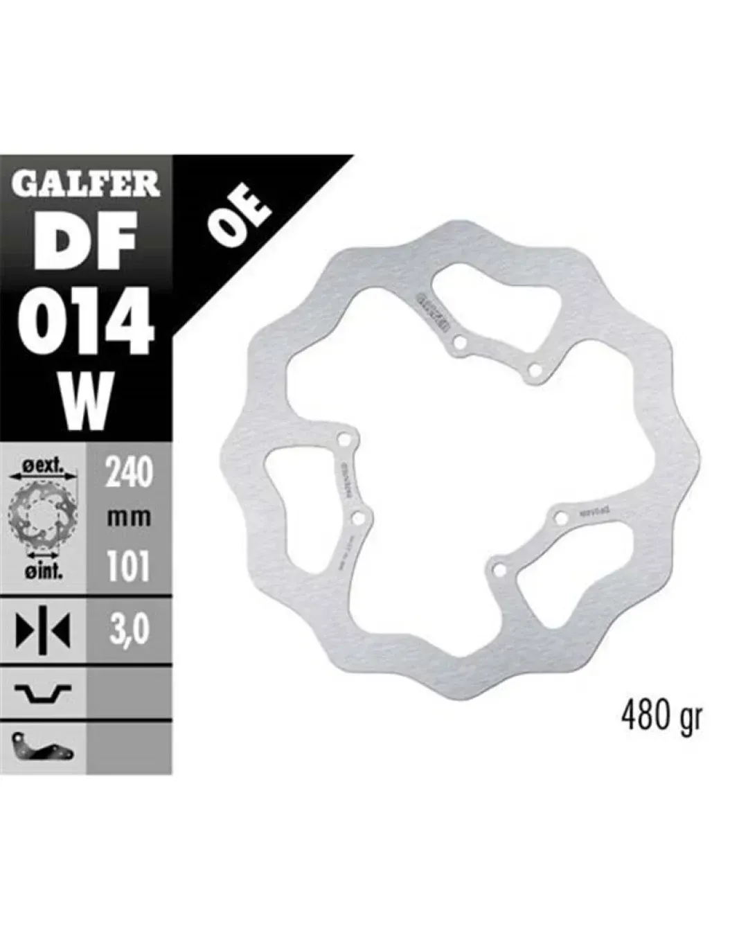 Преден спирачен диск Galfer WAVE FIXED 240x3mm DF014W