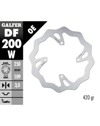 Преден спирачен диск Galfer WAVE FIXED 250x3mm DF200W