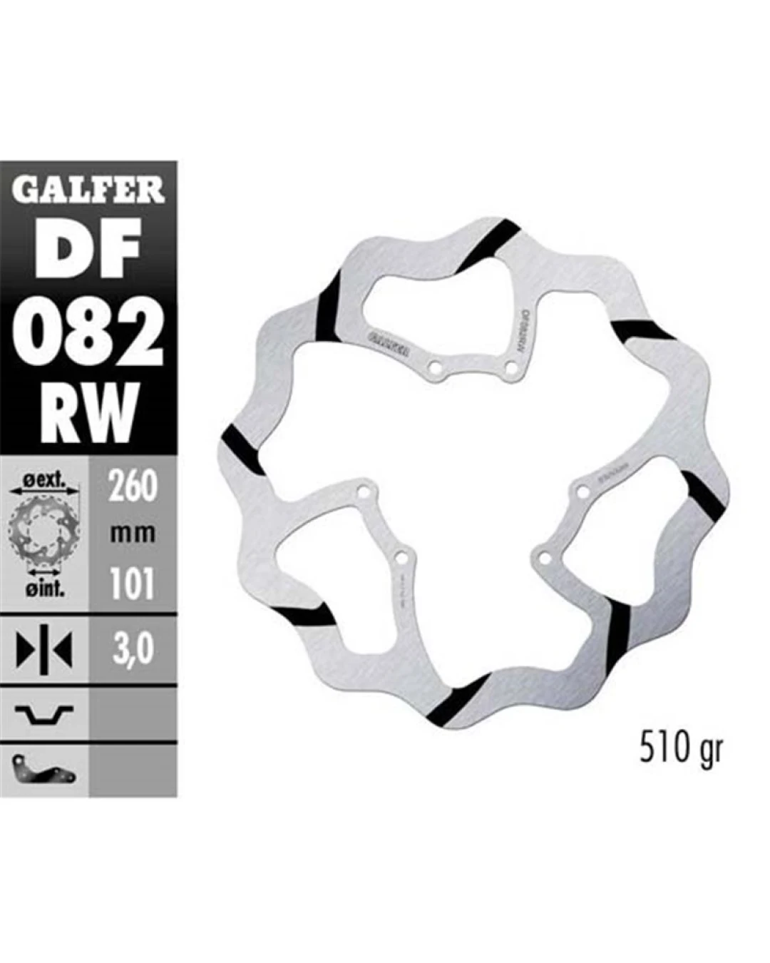 Преден спирачен диск Galfer WAVE FIXED 260x3mm DF082W