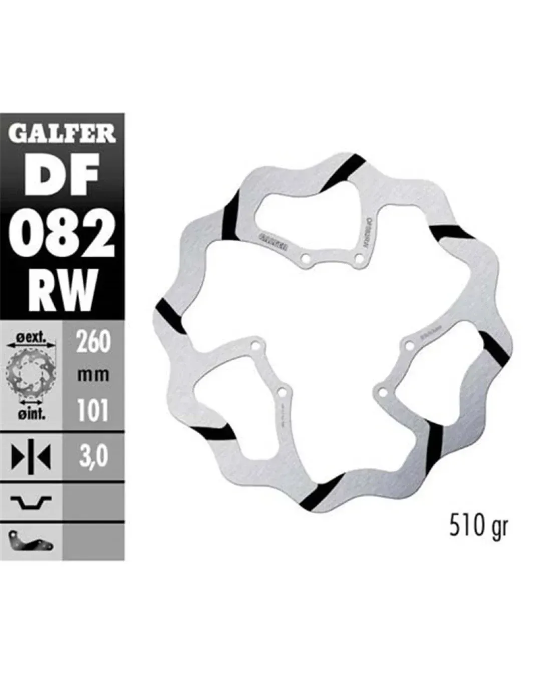 Преден спирачен диск Galfer WAVE FIXED 260x3mm DF082W