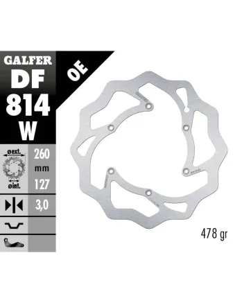 Преден спирачен диск Galfer WAVE FIXED 260x3mm DF814W