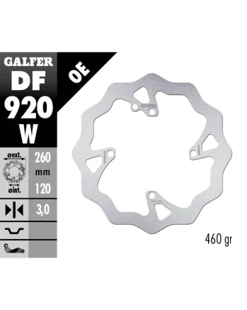Преден спирачен диск Galfer WAVE FIXED 260x3mm DF920W