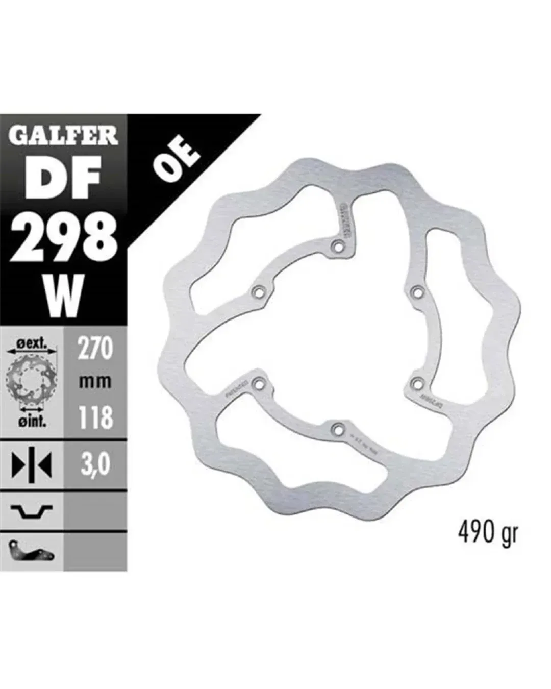Преден спирачен диск Galfer WAVE FIXED 270x3mm DF298W