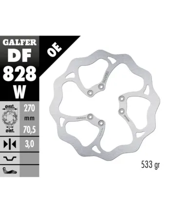 Преден спирачен диск Galfer WAVE FIXED 270x3mm DF828W