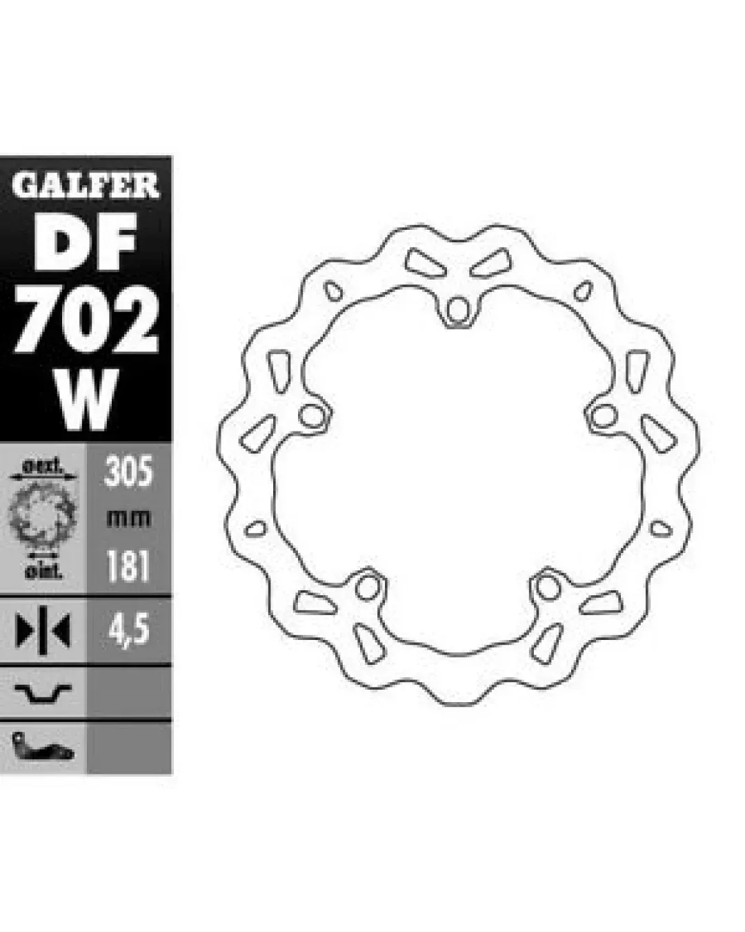 Преден спирачен диск Galfer WAVE FIXED 305x4.5mm DF702W