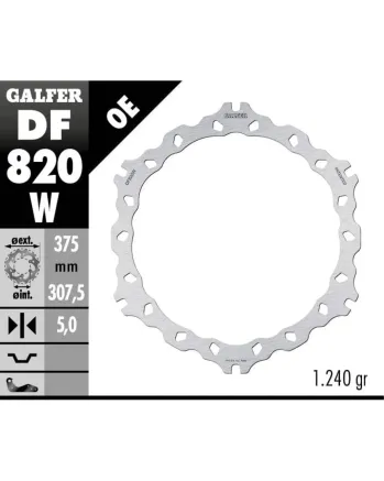 Преден спирачен диск Galfer WAVE FIXED 375x5mm DF820W