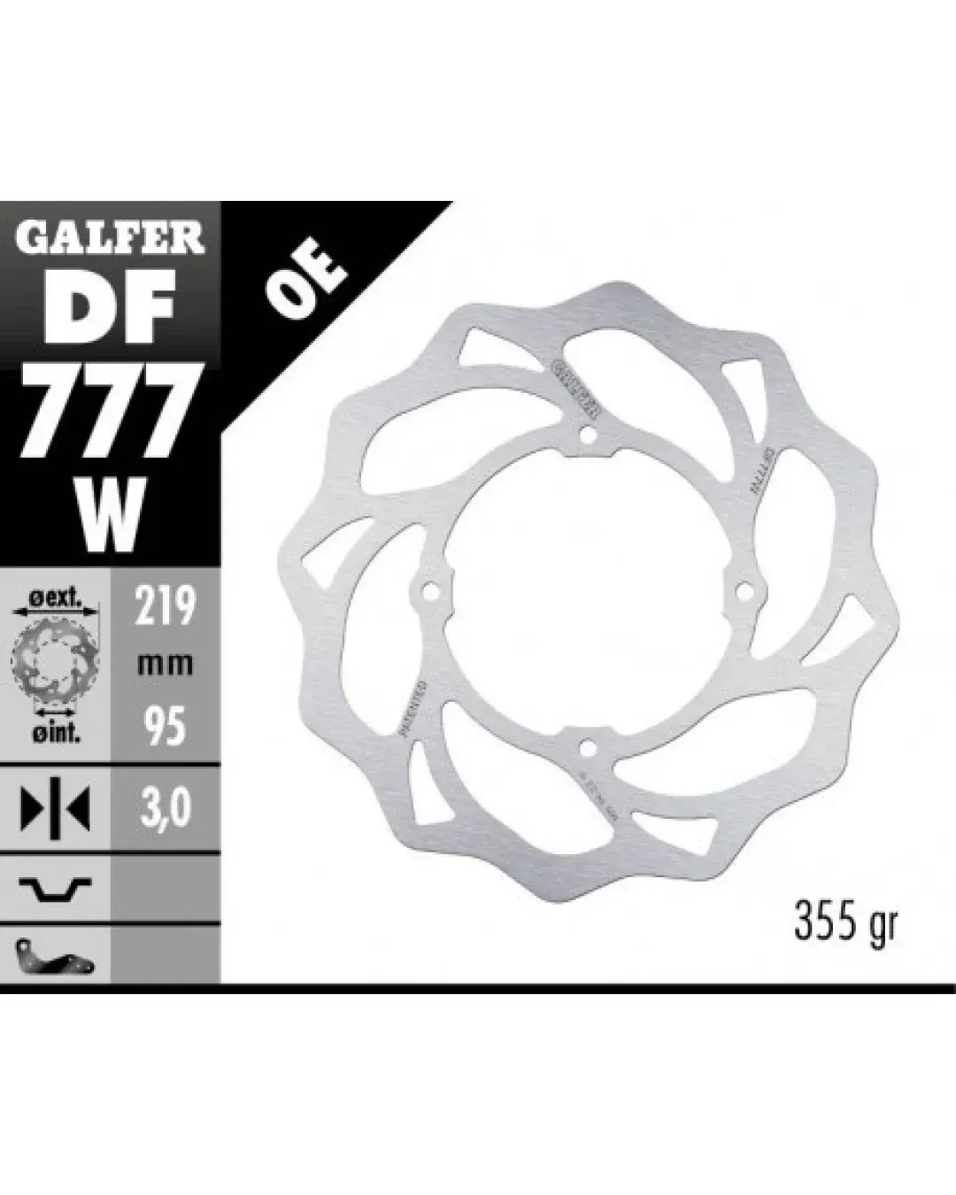 Преден спирачен диск Galfer WAVE FIXED  DISC WAVE FIXED 219x3mm DF777W