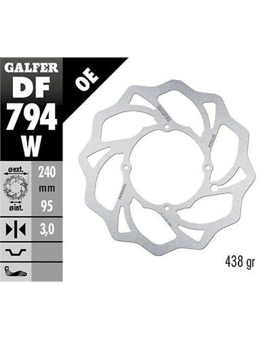 Преден спирачен диск Galfer WAVE FIXED  DISC WAVE FIXED 240x3mm DF794W