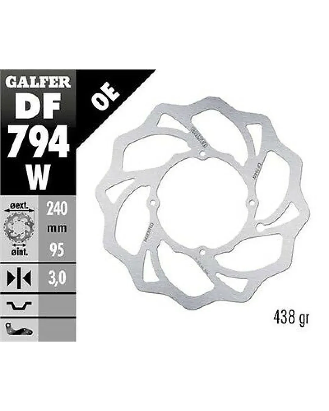 Преден спирачен диск Galfer WAVE FIXED  DISC WAVE FIXED 240x3mm DF794W