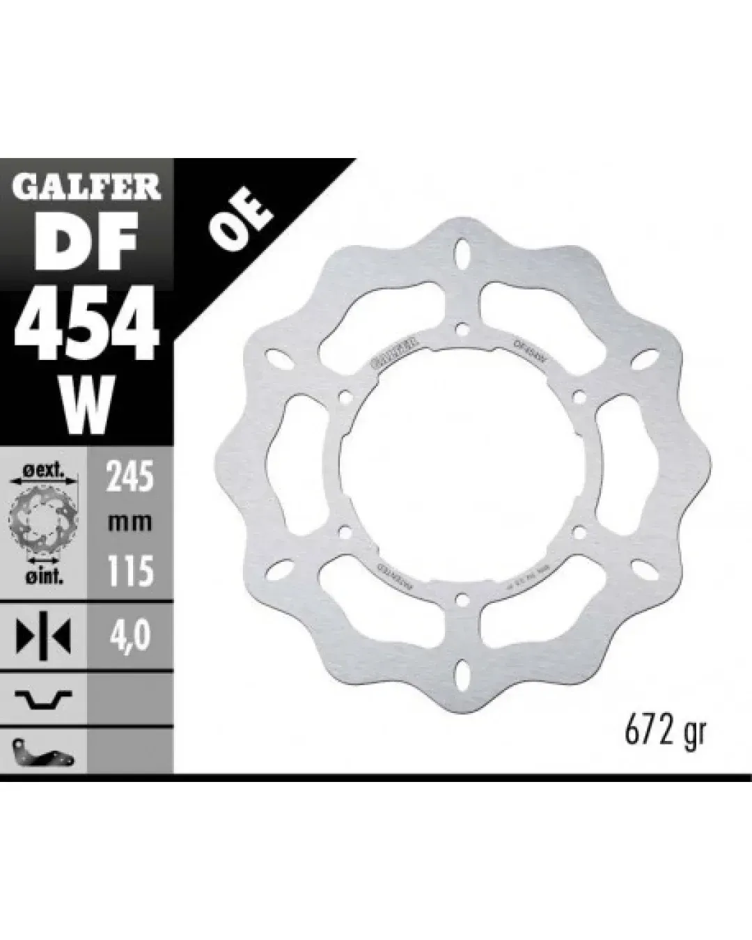 Преден спирачен диск Galfer WAVE FIXED  DISC WAVE FIXED 245x4mm DF454W