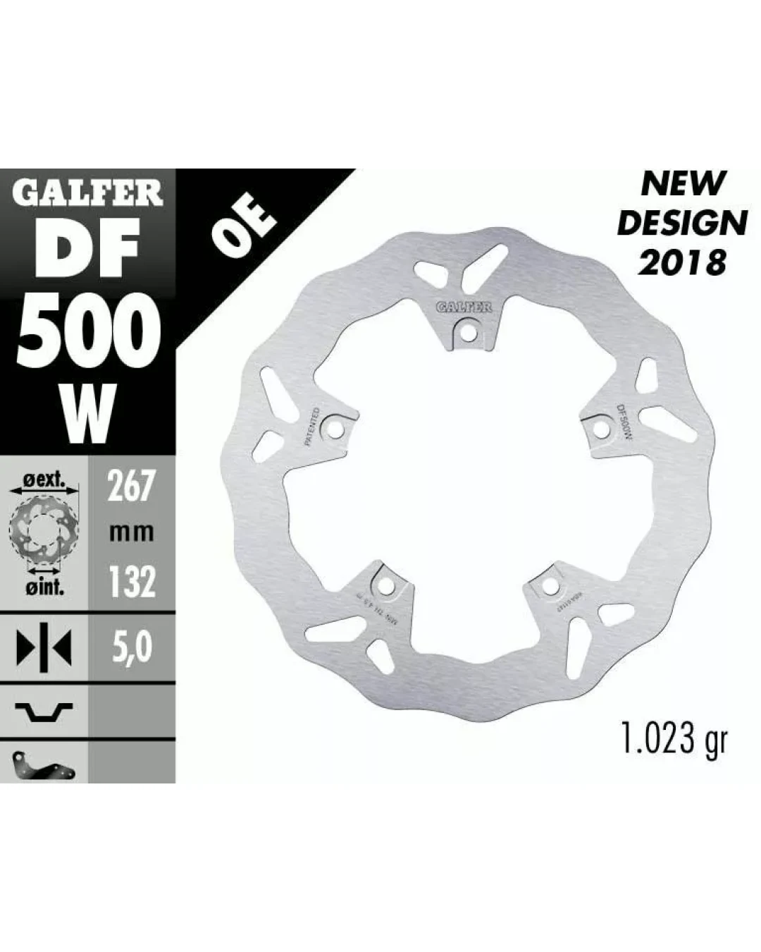 Преден спирачен диск Galfer WAVE FIXED  DISC WAVE FIXED DF500W