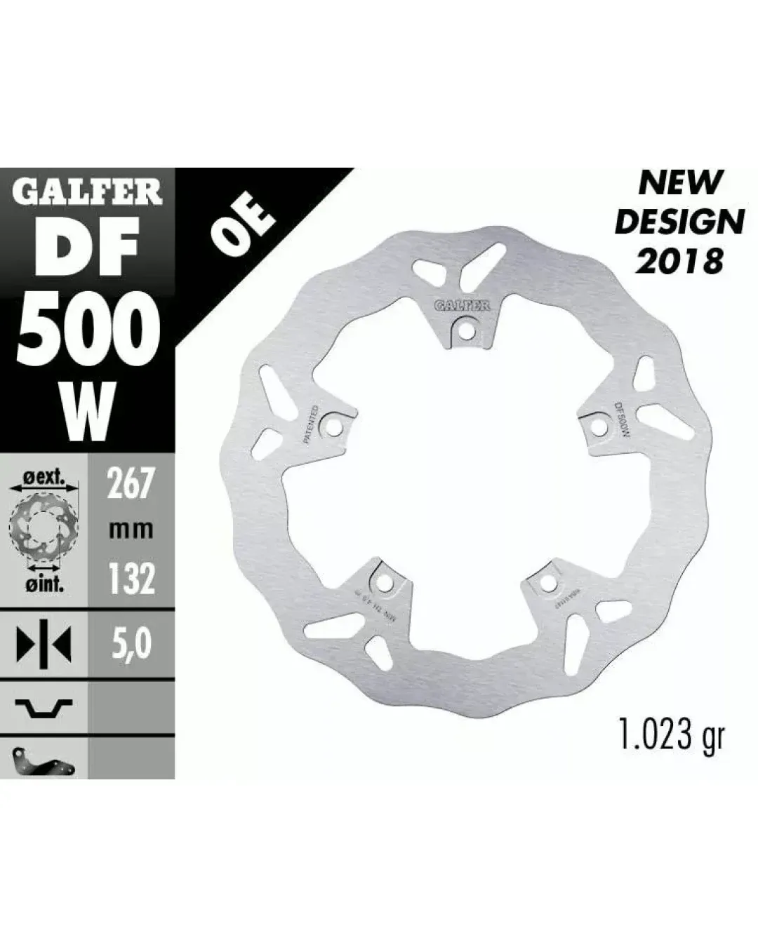 Преден спирачен диск Galfer WAVE FIXED  DISC WAVE FIXED DF500W