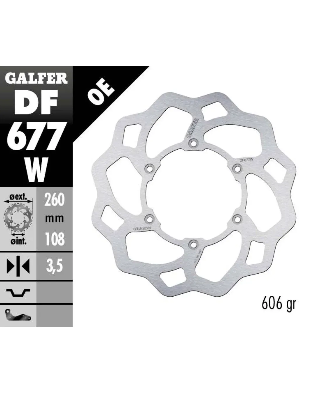 Преден спирачен диск Galfer WAVE FIXED  DISC WAVE FIXED DF677W