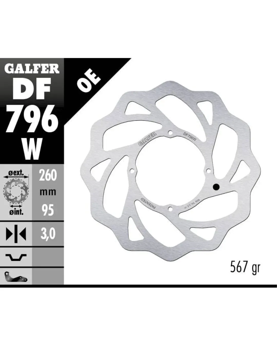 Преден спирачен диск Galfer WAVE FIXED  DISC WAVE FIXED DF796W