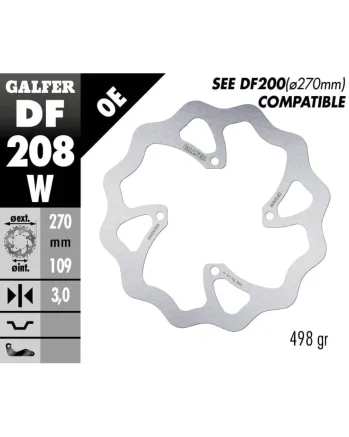 Преден спирачен диск Galfer WAVE FIXED OVERSIZE 270x3mm DF208W