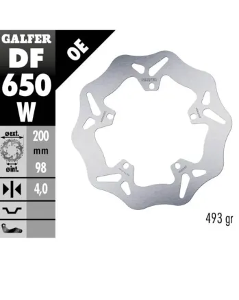 Преден/заден спирачен диск Galfer WAVE FIXED 200x4mm DF650W