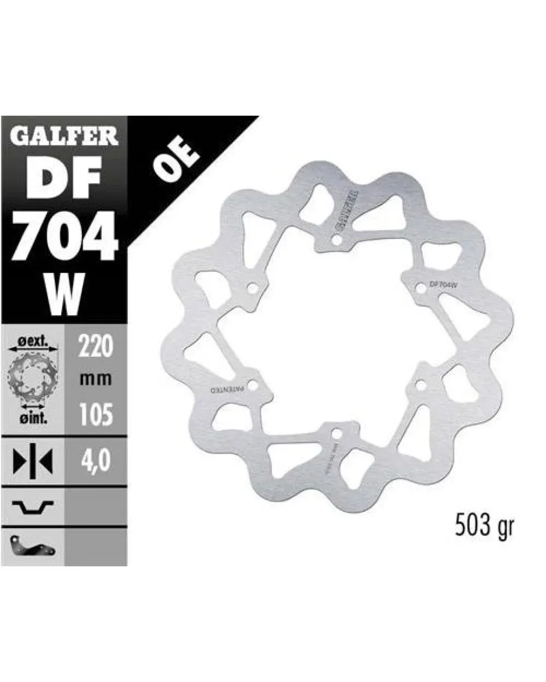 Преден/Заден спирачен диск Galfer WAVE FIXED 220x4mm DF704W