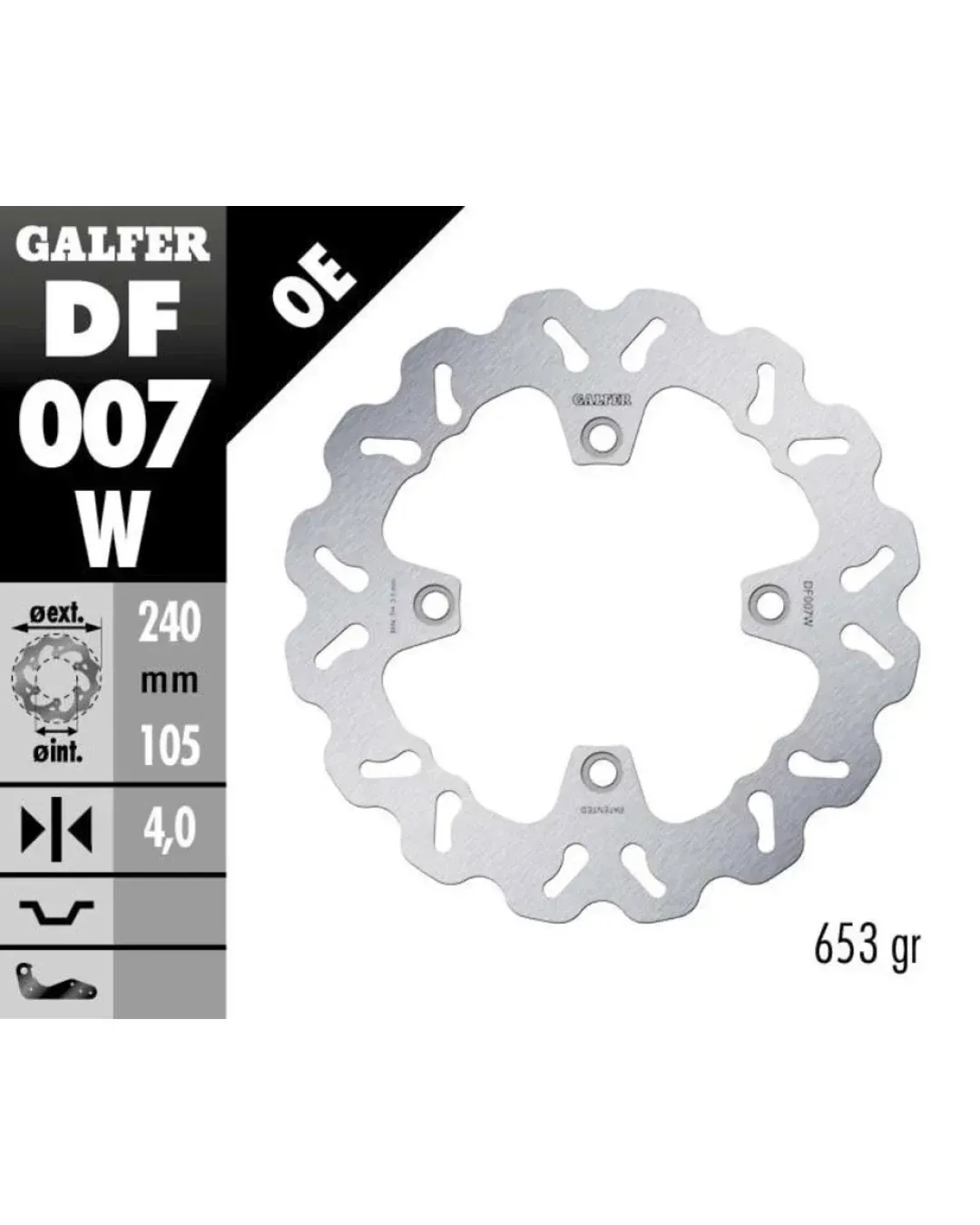 Преден/Заден спирачен диск Galfer WAVE FIXED 240x4mm DF007W