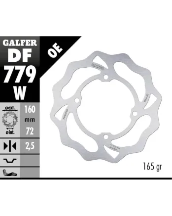 Преден/Заден спирачен диск Galfer WAVE FIXED  DISC WAVE FIXED 160x2,5mm DF779W
