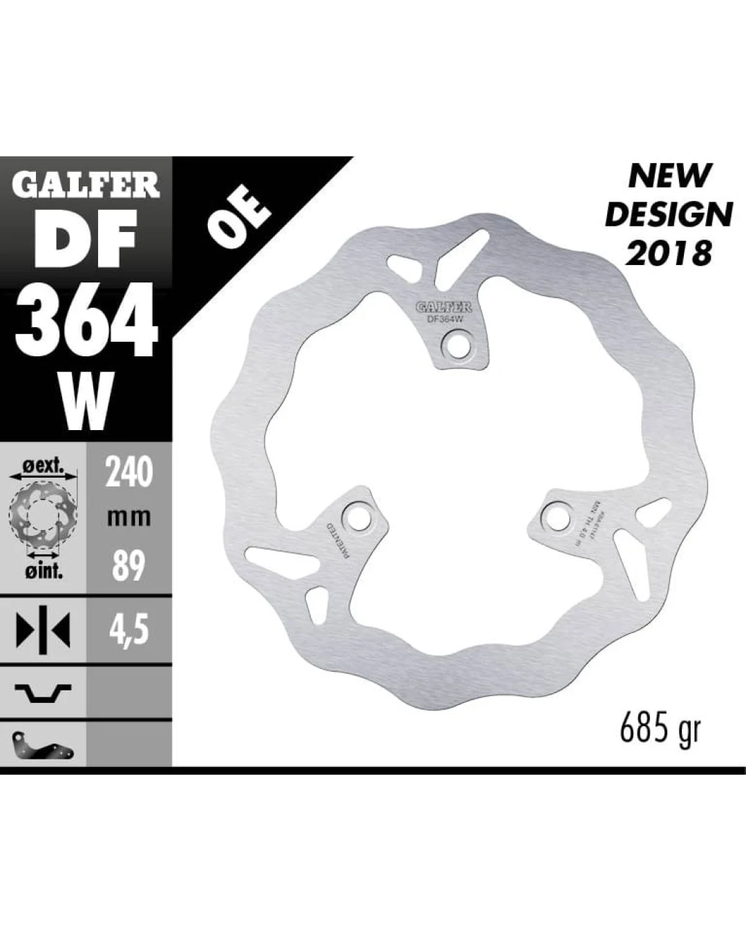 Преден/Заден спирачен диск Galfer WAVE FIXED  DISC WAVE FIXED 240x4,5mm DF364W