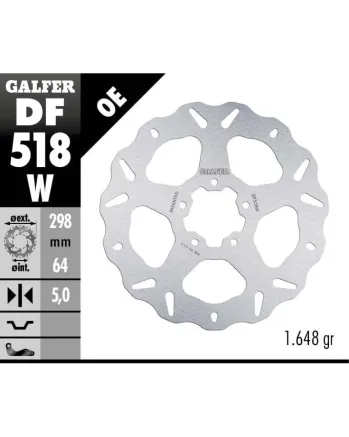 Преден/Заден спирачен диск Galfer WAVE FIXED  DISC WAVE FIXED 298x5mm DF518W