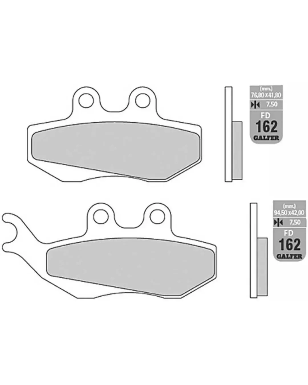 Предни мото накладки Galfer SEMI METAL FD162G1054