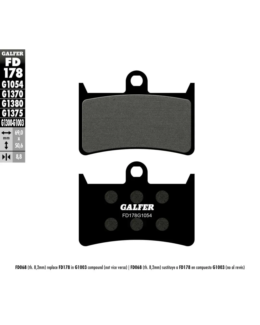 Предни мото накладки Galfer SEMI METAL FD178G1054
