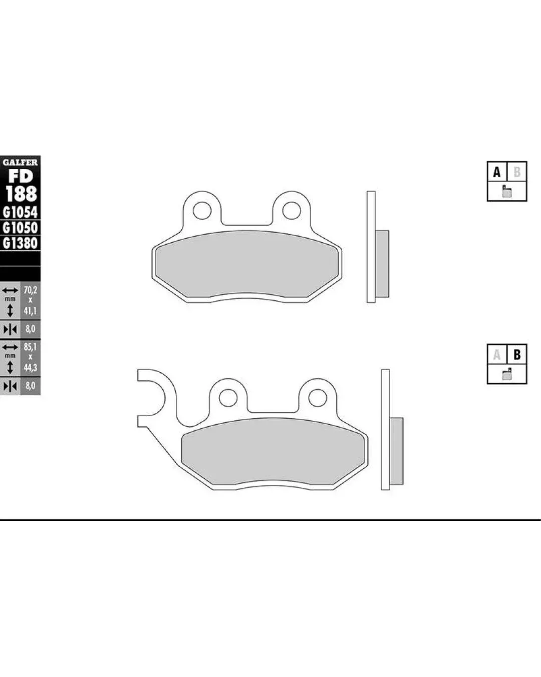 Предни мото накладки Galfer SEMI METAL FD188G1054