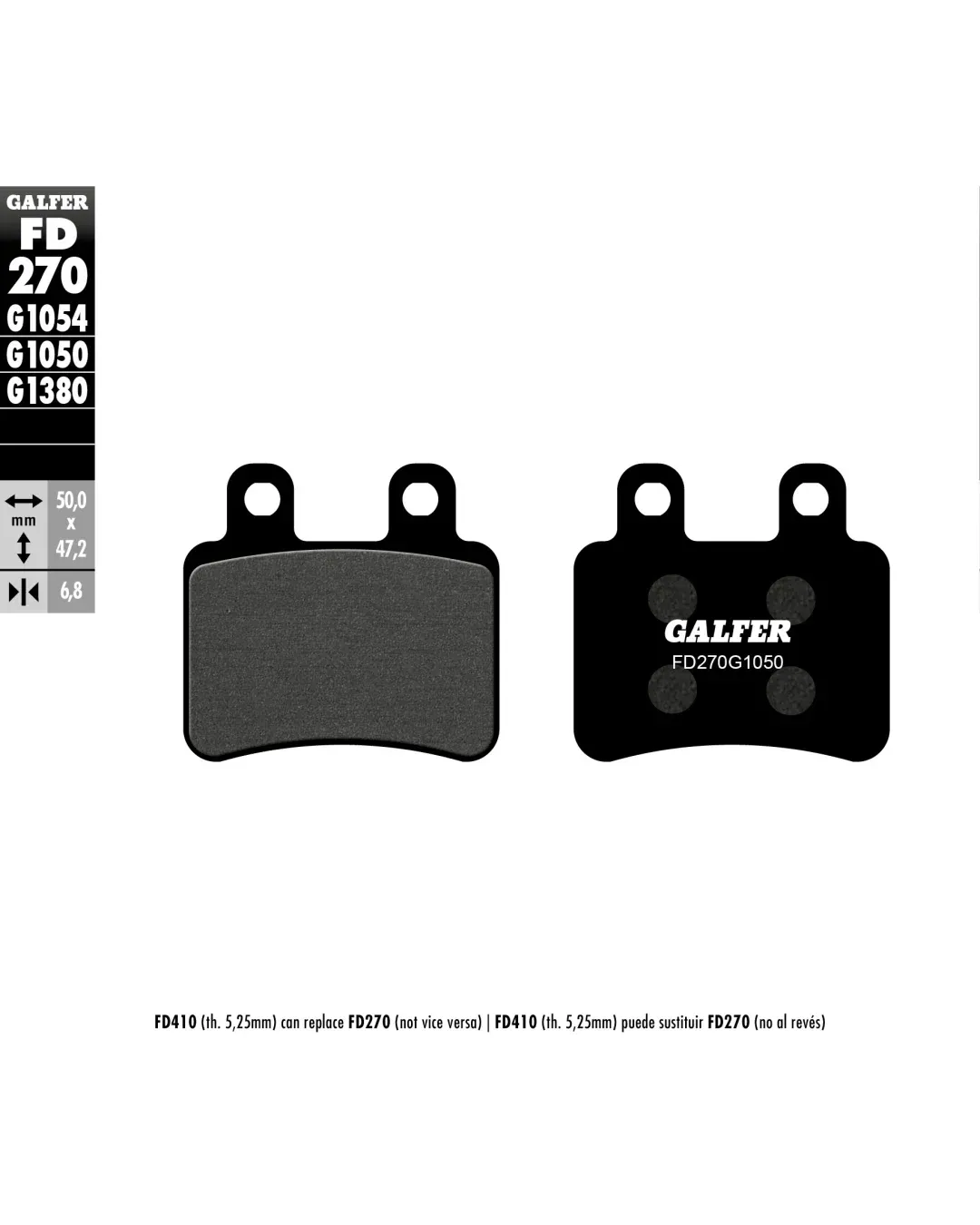 Предни/задни мото накладки Galfer SCOOTER FD270G1050