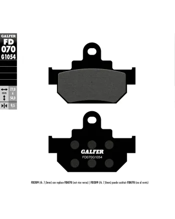 Предни/Задни мото накладки Galfer SEMI METAL FD070G1054
