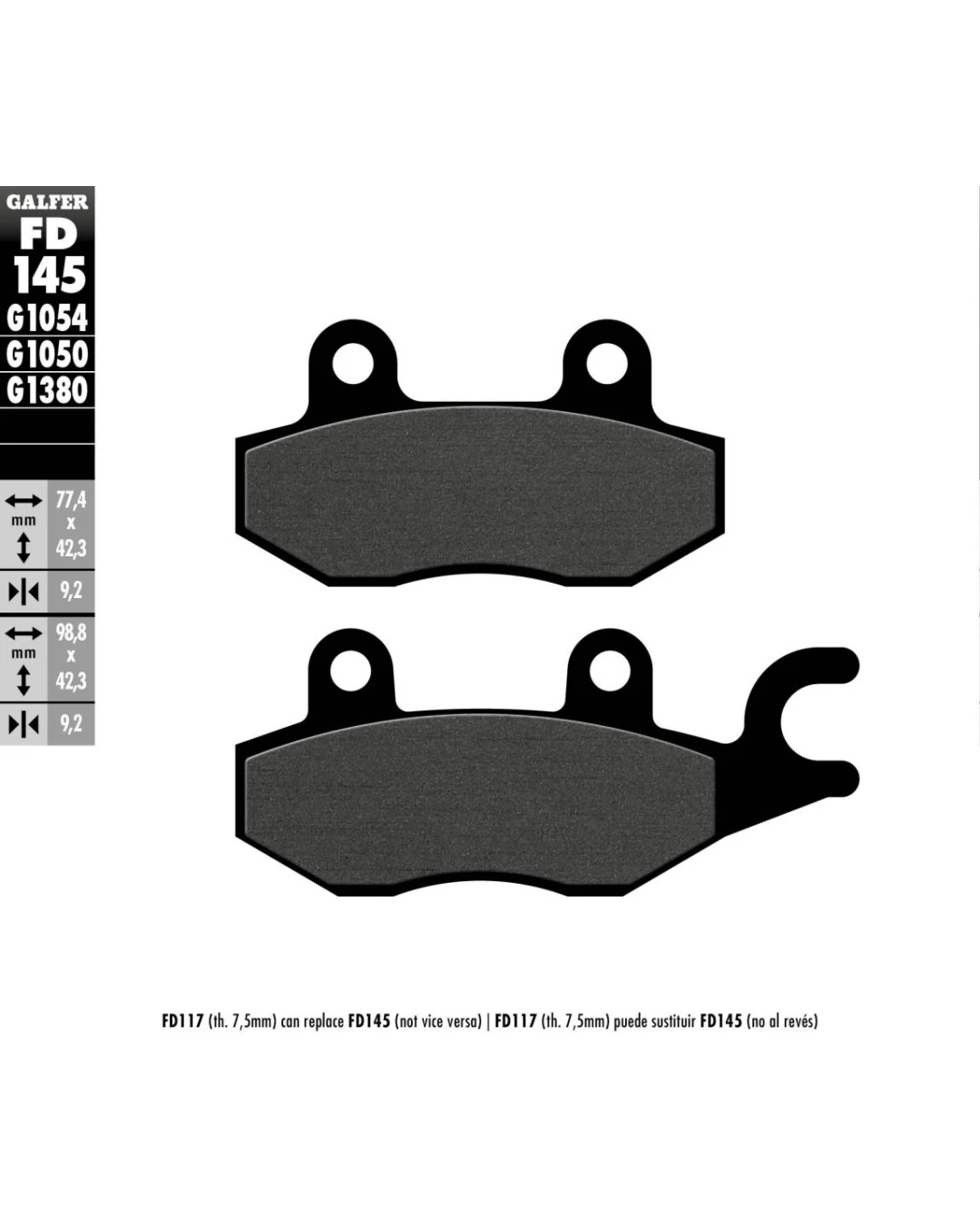 Предни/Задни мото накладки Galfer SEMI METAL FD145G1054
