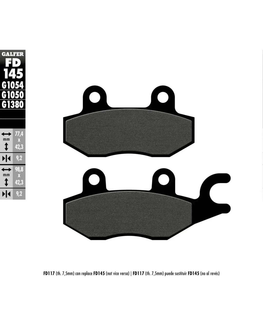 Предни/Задни мото накладки Galfer SEMI METAL FD145G1054