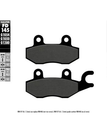 Предни/Задни мото накладки Galfer SEMI METAL FD145G1054