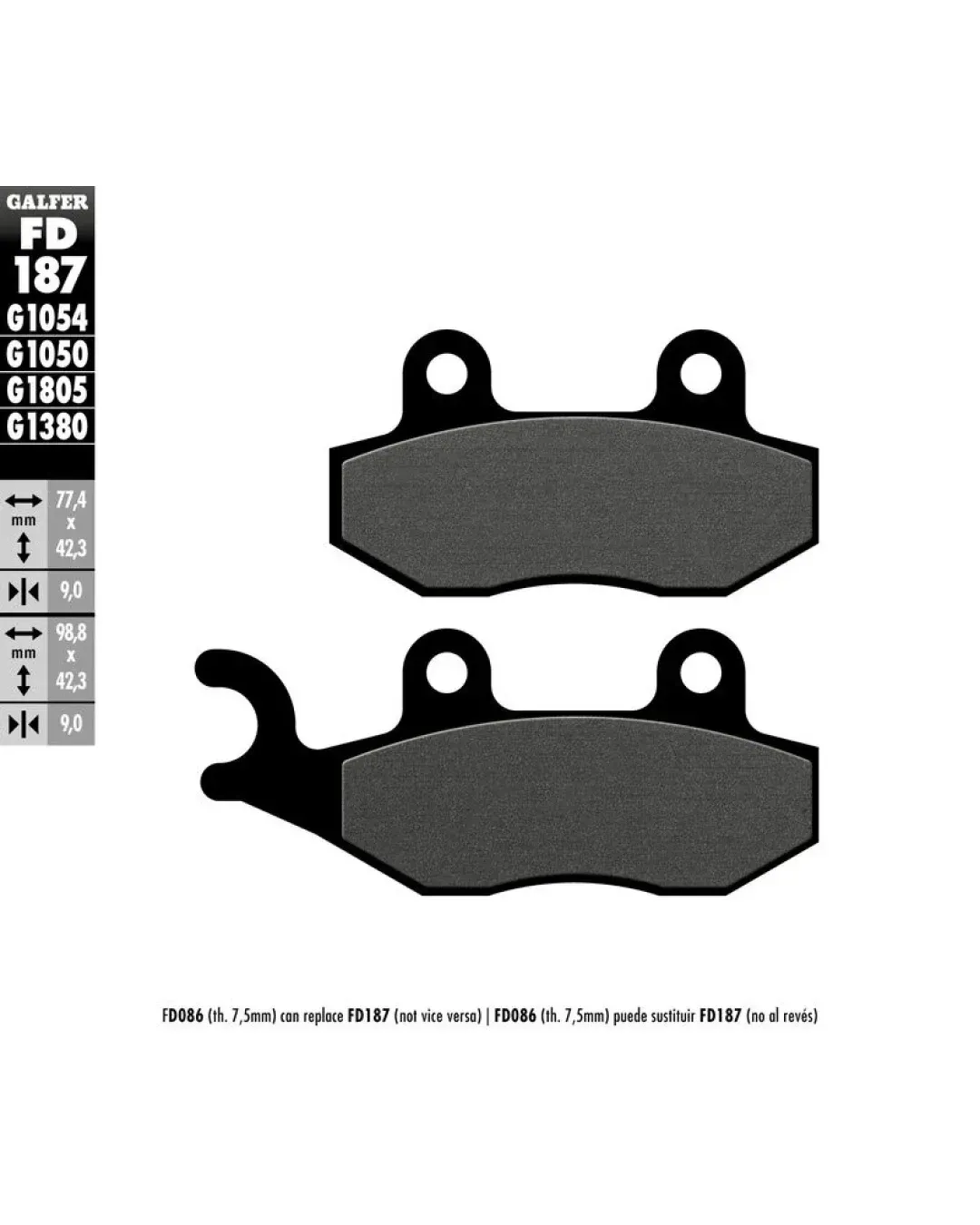 Предни/Задни мото накладки Galfer SEMI METAL FD187G1054