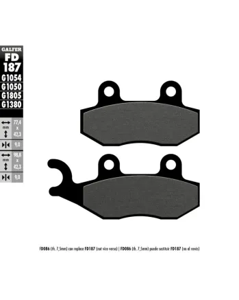 Предни/Задни мото накладки Galfer SEMI METAL FD187G1054