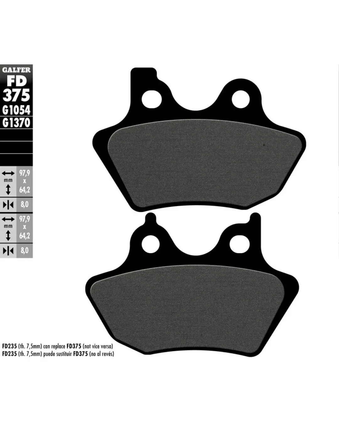 Предни/Задни мото накладки Galfer SEMI METAL FD375G1054