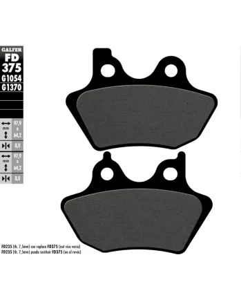Предни/Задни мото накладки Galfer SEMI METAL FD375G1054