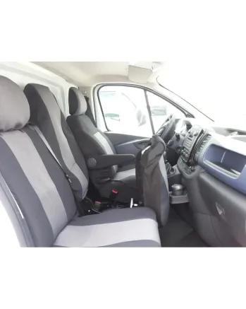 Премиум / лукс калъфи тапицерия за предни седалки за Opel Vivaro 2014+ / Renault Traffic, сиви