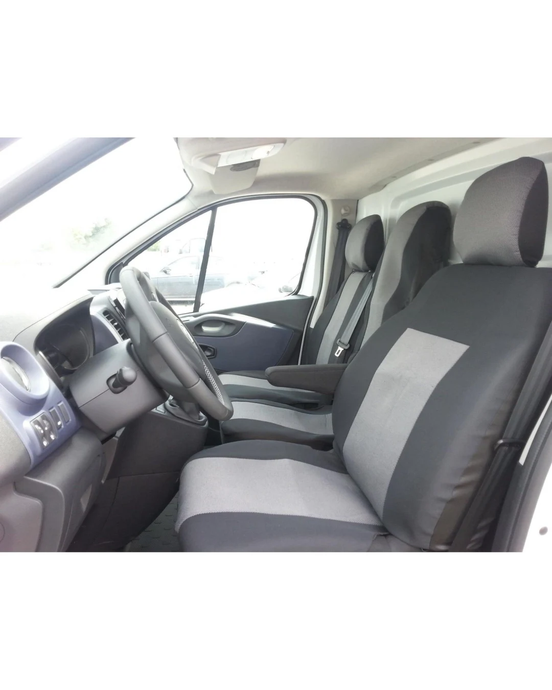 Премиум / лукс калъфи тапицерия за предни седалки за Opel Vivaro 2014+ / Renault Traffic, сиви