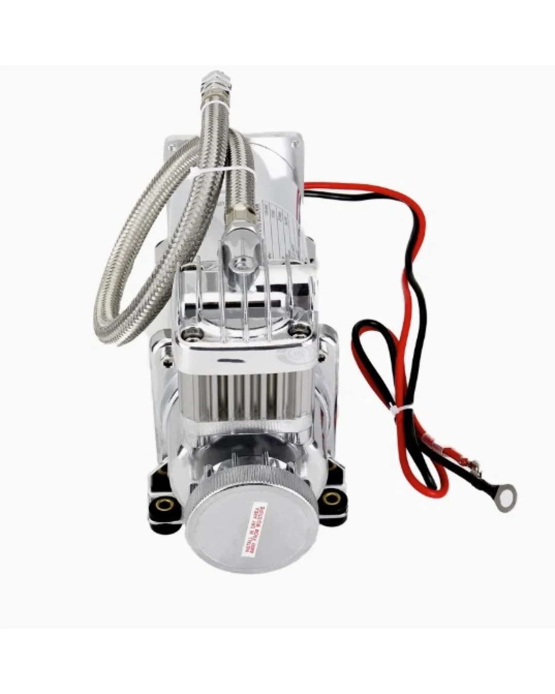 Преносим авто въздушен компресор 12V, 300 PSI, дебит 1.8 CFM, с метален маркуч - за пневматично окачване, офроуд, клаксони и въздушни системи
