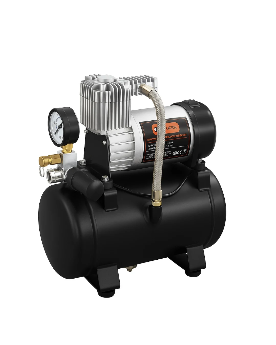 Преносим Компресор за помпане на гуми с маркуч – 12V, 15A, 3L, 150PSI, 60L/min