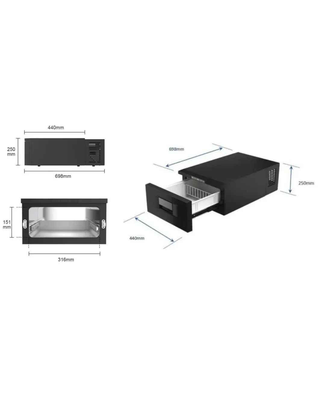 Преносим компресорен хладилник и фризер за кола 30L (12V/24V/220V)