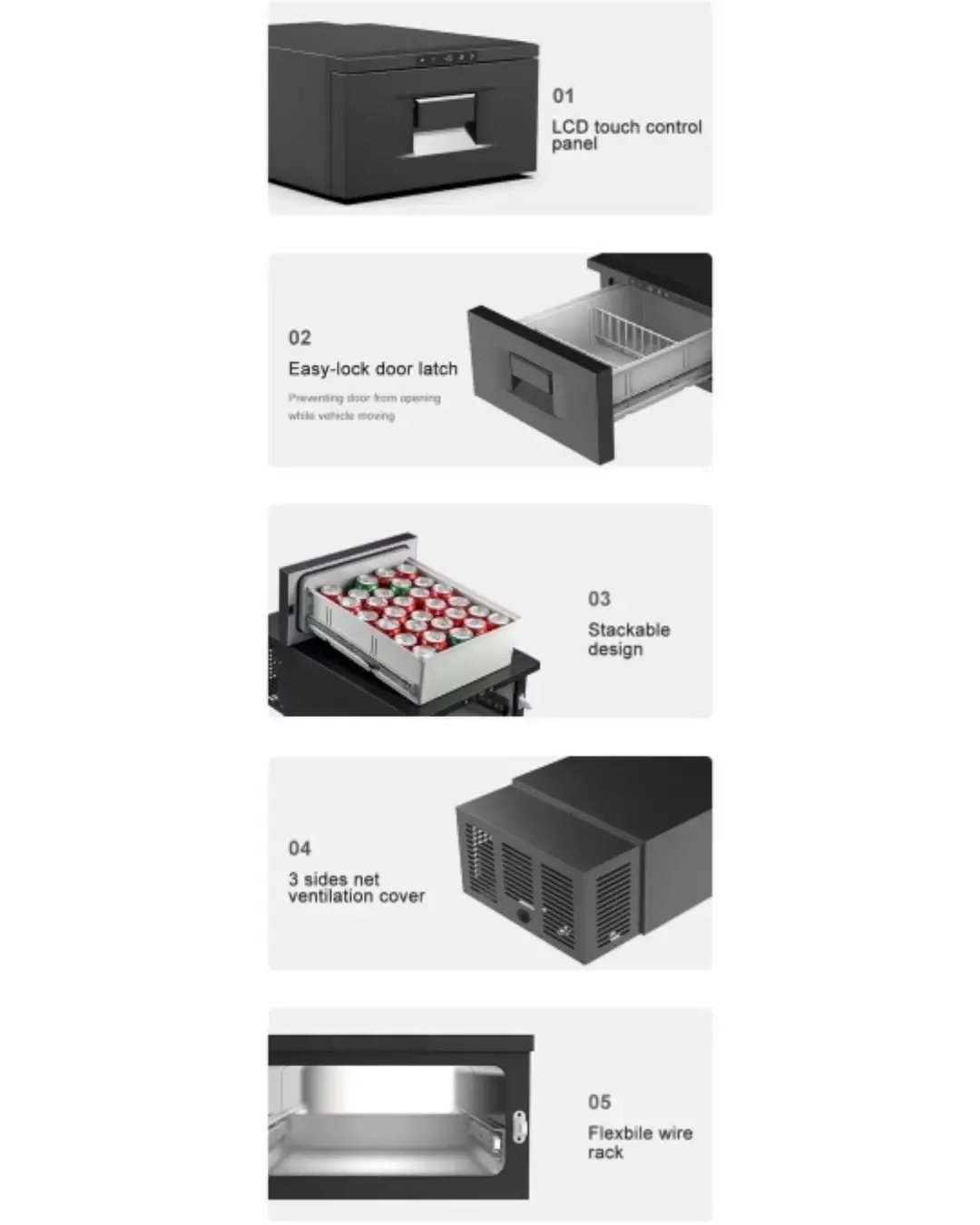 Преносим компресорен хладилник и фризер за кола 30L (12V/24V/220V)
