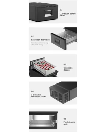 Преносим компресорен хладилник и фризер за кола 30L (12V/24V/220V)
