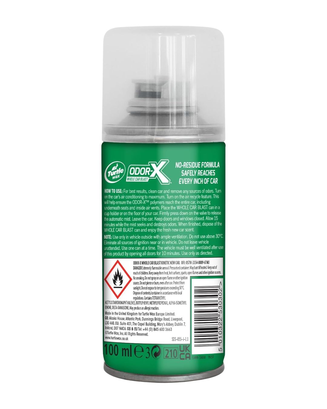 Препарат за ароматизиране на купето Turtle Wax Odor-X Whole Car Blast 100 ml