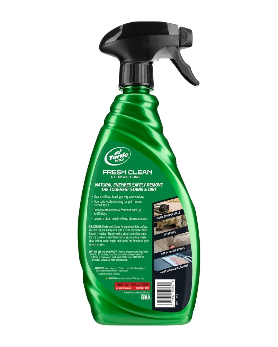 Препарат за Премахване на Петна и Миризми Turtle Wax Power Out Fresh Clean 500 ml