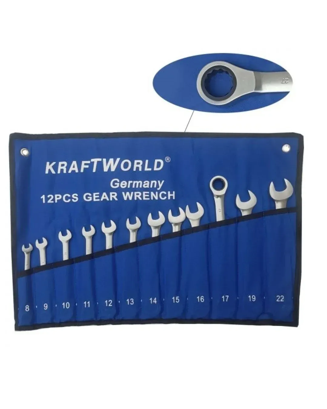 Професионален комплект звездогаечни тресчотни ключове 8 - 22 мм KraftWorld
