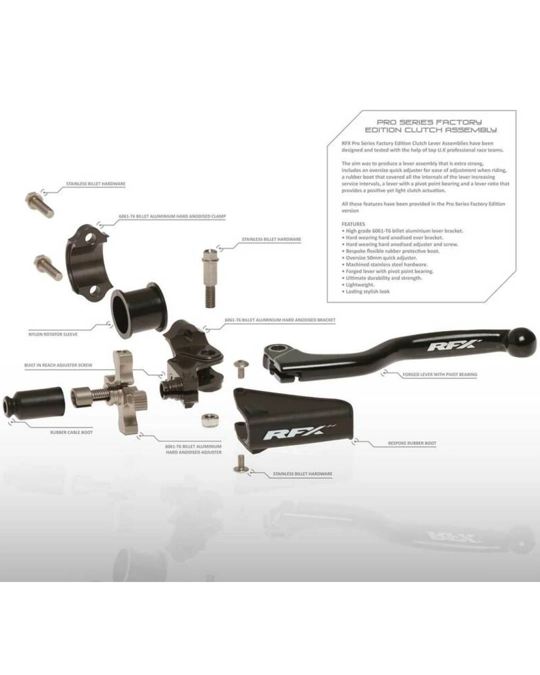 Резервна скоба за съединител RFX Pro Clutch Assembly Replacement Bracket Billet (Hard Anodised)